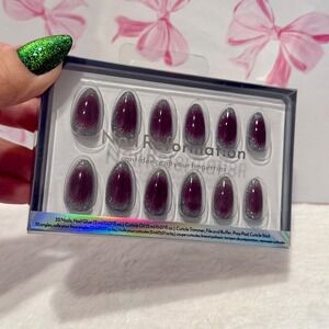 Nail Reformation 32pc Plum Frost Glitter Almond Press On Nails‎